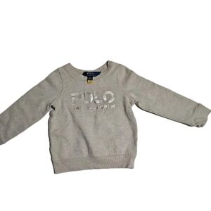 Polo RALPH LAUREN unisex 4T Long Sleeve SWEATSHIRT Metallic Logo PULLOVER